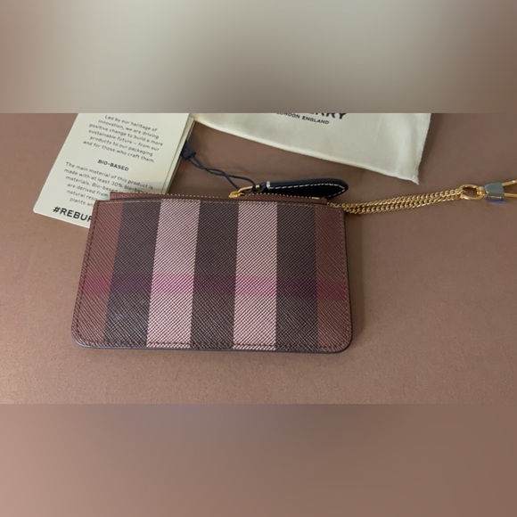Burberry check coin case with strap - Picture 2 of 3